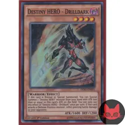 Yugioh Destiny HERO - Drilldark DESO-EN001 Super Rare 1st Edition NM - Image 1