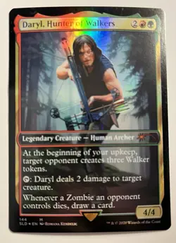MtG Foil Full-Art Daryl, Hunter Of Walkers Secret Lair X Walking Dead Magic - Image 1