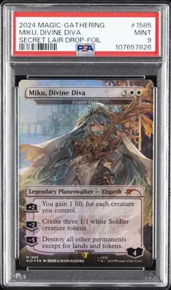 2024 MTG SECRET LAIR DROP #1585 MIKU, DIVINE DIVA PSA 9 - Image 1