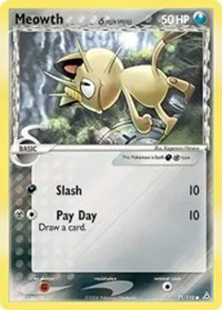 Meowth (Delta Species) 71/110 Common Holon Phantoms Pokemon Card - Image 1