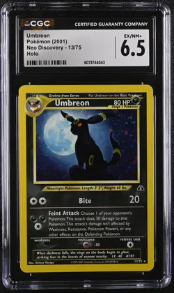 UMBREON Neo Discovery Holo Rare #13 CGC 6.5 Vintage Pokemon [Nostalgium] - Image 1