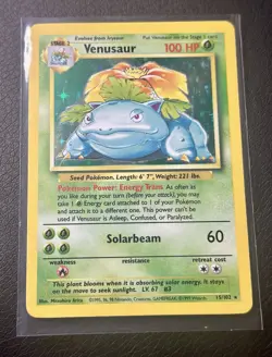 Pokemon TCG Venusaur Holo Card 15/102 Rare, LP Condition, 1999 Base Set - Image 4
