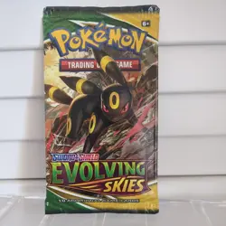 1st Print ⭐ ⭐ ⭐ Umbreon artwork Pokemon TCG Evolving Skies Booster Pack Sealed - Image 1