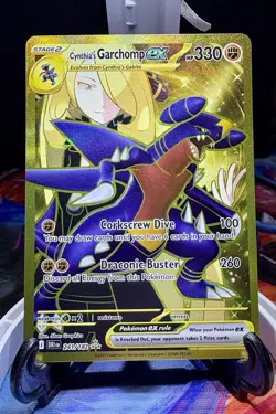 Cynthia’s Garchomp Ex 241/182 Destined Rivals Gold Hyper Rare Card Pokemon NM - Image 1