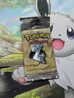 Rare Pokemon Unlimited Fossil Set Sealed Long Crimp Booster Pack. - Image 1