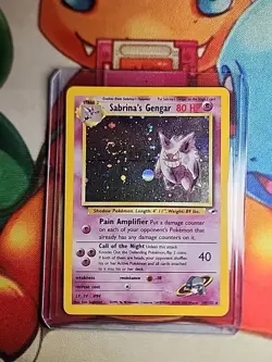 Pokemon TCG Sabrina's Gengar 14/132 Gym Heroes Holo Rare - LP w/SWIRL 💫 - Image 1
