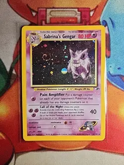 Pokemon TCG Sabrina's Gengar 14/132 Gym Heroes Holo Rare - LP w/SWIRL 💫 - Image 2
