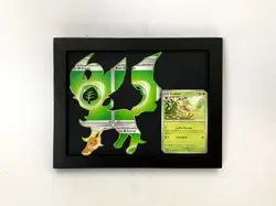 Leafeon Pokemon Card Frame - Pokemon Framed Art - Metallic Ink Silhouette - Image 1