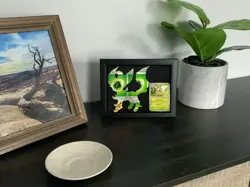 Leafeon Pokemon Card Frame - Pokemon Framed Art - Metallic Ink Silhouette - Image 2