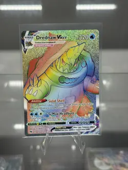 Pokemon TCG Holo Card Drednaw VMAX 075/073 Rainbow Secret Rare NM Condition - Image 1
