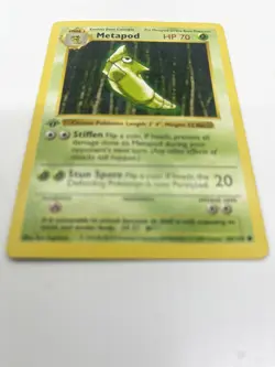 1st Edition Shadowless HP Error Grey Stamp Metapod Base Set Pokemon - Image 3