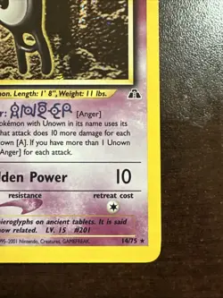 Unown 14/75 Holo Rare Pokemon TCG Neo Discovery WOTC SWIRL VLP - Image 4