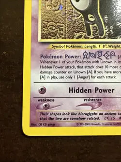 Unown 14/75 Holo Rare Pokemon TCG Neo Discovery WOTC SWIRL VLP - Image 5