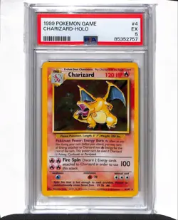 1999 Pokemon Base Unlimited Charizard - Holo PSA 5 #4 - Image 1