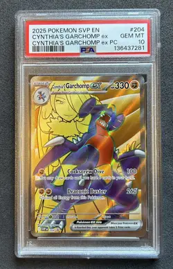 2025 POKEMON SVP EN-SV BLACK STAR PROMO #204 CYNTHIA'S GARCHOMP EX PSA 10 - Image 1
