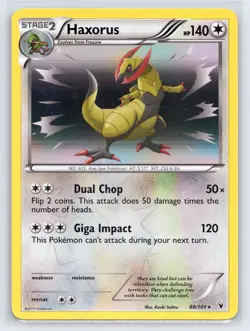 Pokemon Card Haxorus 88/101 Reverse Holo Rare Noble Victories NM/VLP++ 💎 - Image 1