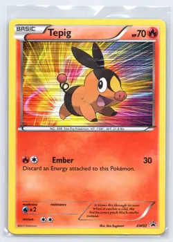 Tepig - BW02 - Pokemon Black & White Promo Ultra Rare Holo Card - Image 1