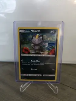 Pokemon Alolan Meowth SM51 Black Star Promo Holo LP TCG Pokemon Card - Image 1