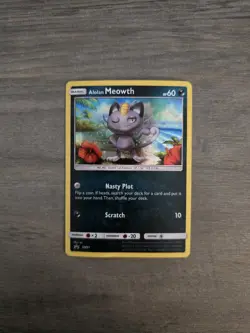 Pokemon Alolan Meowth SM51 Black Star Promo Holo LP TCG Pokemon Card - Image 2