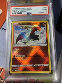 PSA 9 Radiant Charizard 020/159 Crown Zenith Holo Graded Pokemon Card - Image 1