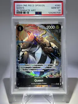 One Piece Card Queen Alt Art OP08-080 Two Legends PSA 10 - Image 1