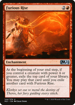 FURIOUS RISE x4 mtg NM-M M21 Magic Core Set 2021 4 Unc - Image 1