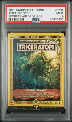 PSA9 MTG Jurassic Park Secret Lair Indominus Rex Foil Magic the Gathering - Image 1