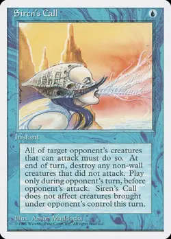Siren's Call 1995 Uncommon Vintage Fourth Edition MTG Near Mint - Image 1