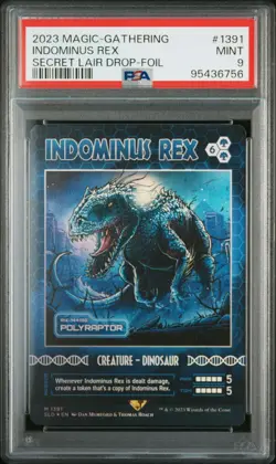 PSA9 MTG Jurassic Park Secret Lair Indominus Rex Foil Magic the Gathering - Image 1