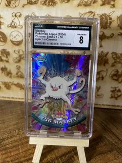 Pokemon Topps Chrome Cgc 8 Mankey Spectra Chrome - Image 1