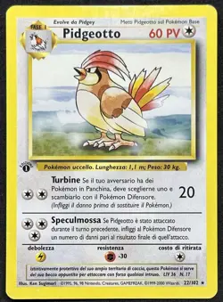 POKEMON~PIDGEOTTO~22/102~1A EDIZIONE~SET BASE~ITA~LP- - Image 1