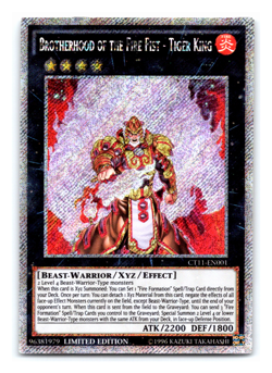 Brotherhood of the Fire Fist - Tiger King CT11-EN001 Platinum Secret Rare Yugioh - Image 1