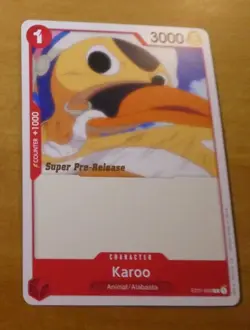 ONE PIECE ENGLISH CARD SUPER PRE-RELEASE GAME CARTE KAROO ST01-003 ST EN NM - Image 1