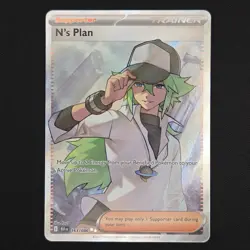 Pokemon TCG Card N’s Plan 163/086 Black Bolt Ultra Rare Full Art Trainer - NM - Image 1