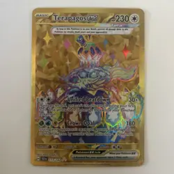 Pokemon TCG Terapagos EX Stellar Crown Holo Gold Hyper Rare Card 173/142 - Image 1