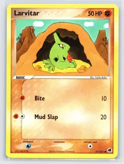 Larvitar 51/101 2006 EX Dragon Frontiers Pokemon Card TCG Nintendo Common - Image 1