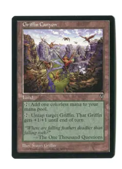 MTG Griffin Canyon Visions VIS Reserved List Rare Land Untap Creature Unplayed - Image 1