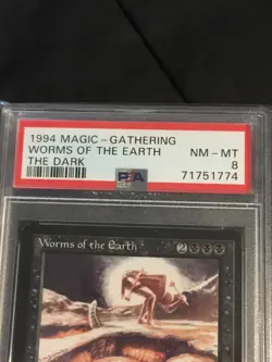 PSA 8 NM-MT - WORMS OF THE EARTH - THE DARK 1994 - MAGIC THE GATHERING MTG - Image 2