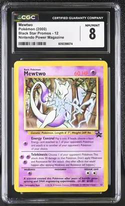 CGC 8 Mewtwo 2000 Black Star Promos 12 Nintendo Power Magazine Pokemon Card - Image 1