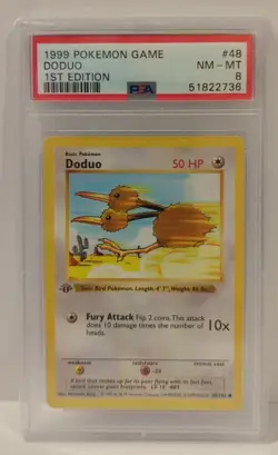 Doduo 1999 Pokemon Base Set 1st Edition Shadowless #48 PSA 8 NM - MT - Image 1