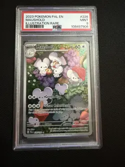 Pokemon TCG Maushold Illustration Rare Card 226/193 Sv02: Paldea Evolved PSA 9 - Image 1