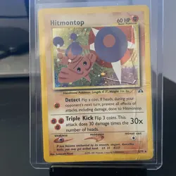 Hitmontop Neo Discovery 3/75 Holo Rare Unlimited Pokemon TCG DAMAGED - Image 1