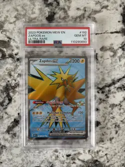 2023 POKEMON MEW EN-151 ULTRA RARE #192 ZAPDOS EX PSA 10 - Image 1