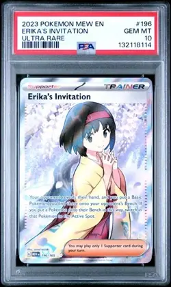 Erika's Invitation PSA 10 Pokemon 151 MEW EN Ultra Rare #196 Pokemon 2023 - Image 1