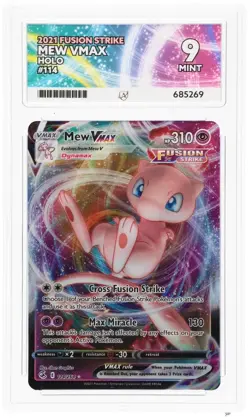 Pokemon TCG Mew VMAX Fusion Strike 114/264 Holo Ultra Rare Ace 9 Mint Graded - Image 1
