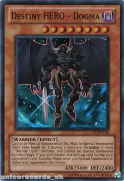 Yugioh! LP Destiny HERO - Dogma - LCGX-EN128 - Super Rare - Unlimited Edition Li - Image 1