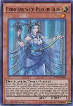 Yugioh! MP Priestess with Eyes of Blue - SHVI-EN098 - Super Rare - 1st Edition M - Image 1