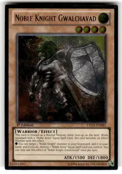 Yugioh! Noble Knight Gwalchavad LTGY-EN081 Ultimate Rare 1st Edition NM - Image 1