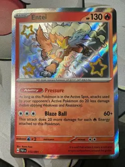 Pokemon Card - Entei 112/091 Shiny Art - Paldean Fates - Image 1