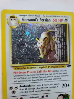 Giovanni's Persian Gym Holo Pokemon Card Base WOTC - Image 5